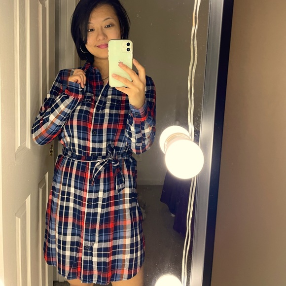 Universal Thread plaid shirt dress with matching belt - Picture 2 of 2